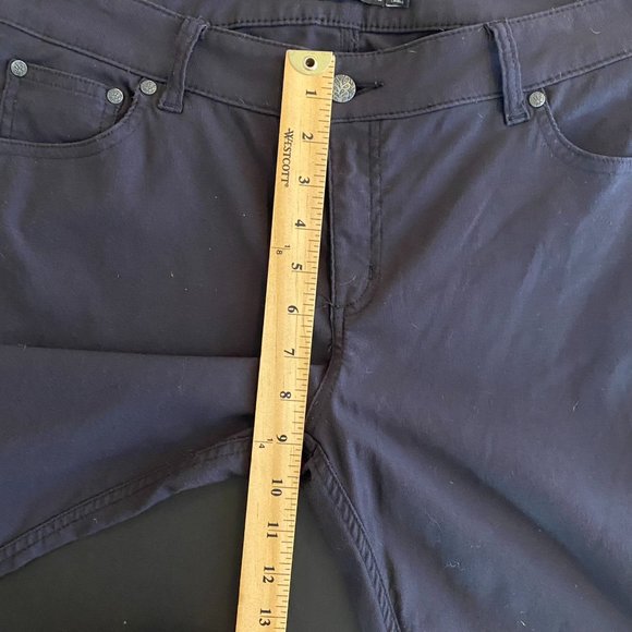 Prana "Brenna" Black Twill Moto Pants, Skinny Leg, Mid-Rise, Size 12 - Picture 8 of 10